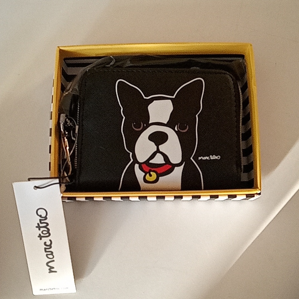 Boston terrier wristlet wallet